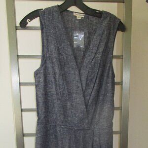 NWOT Surplice Neckline Sleeveless Linen Blend Jumpsuit